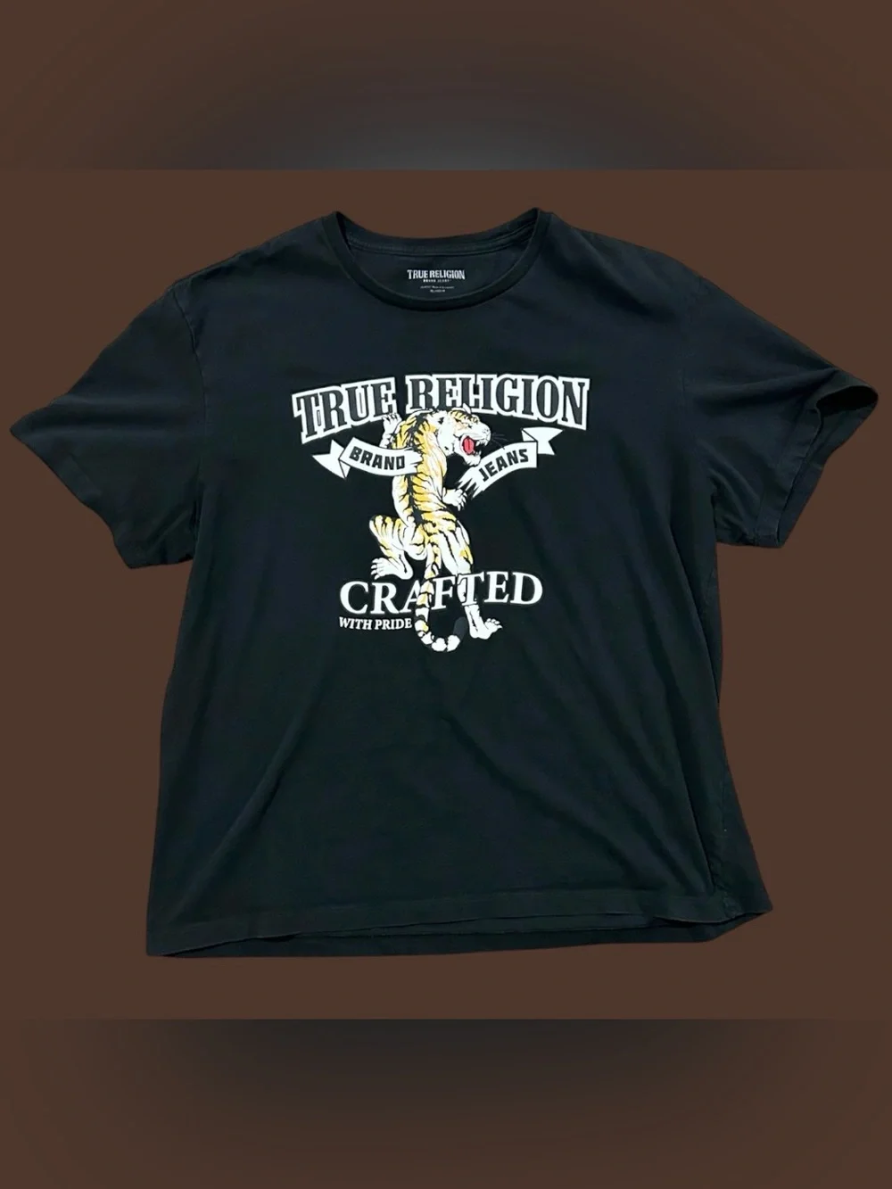 True Religion Tiger Logo Super Soft Cotton Relaxed Fit Graphic Tee